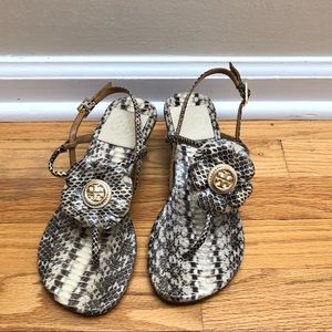 Tory Burch Shelby Flower Wedge Sandal size 5.5